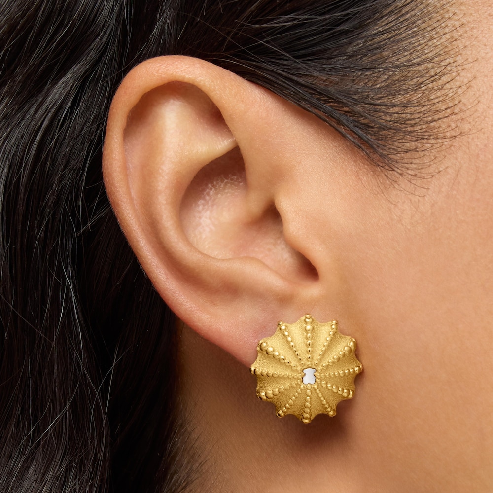 19&nbsp;mm two-tone Earrings TOUS Grain Arrecife de Coral