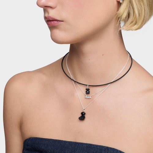 Dije oso de plata y ónix 11 mm Cachito Mío