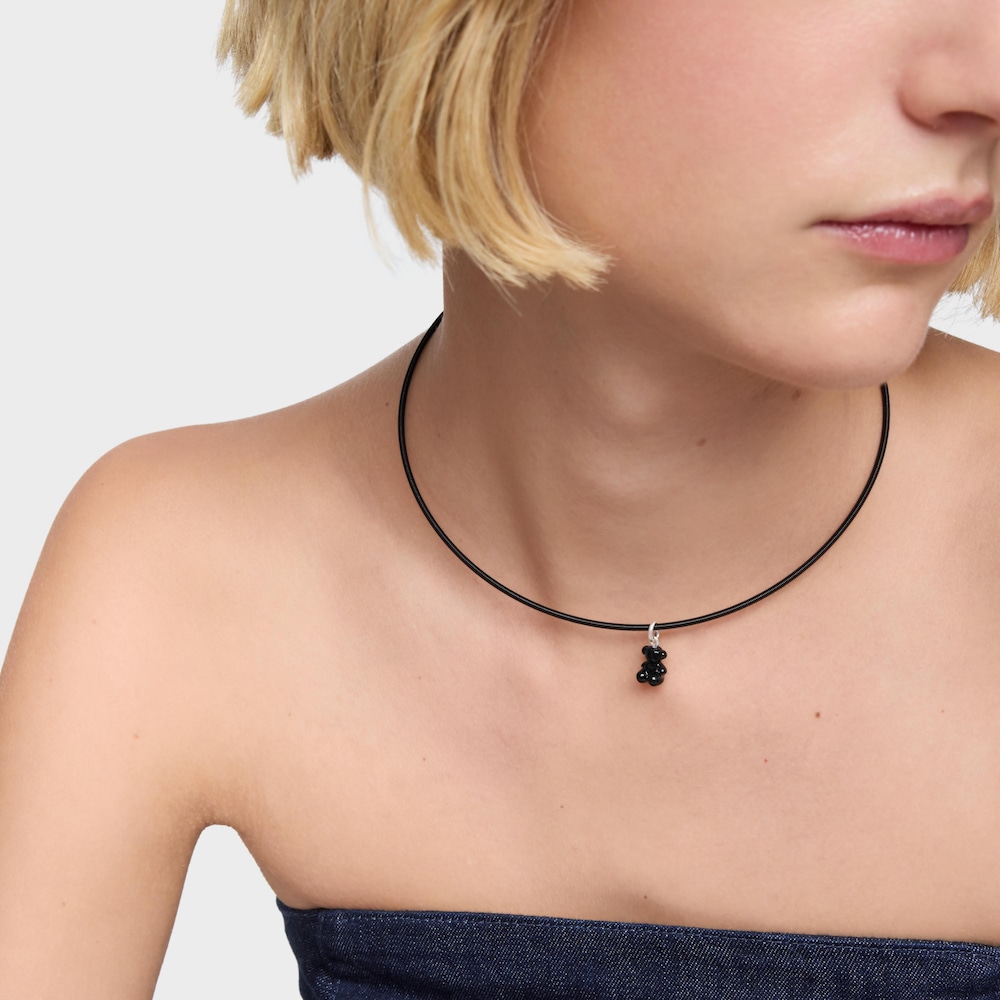 Dije oso de plata y &oacute;nix 11 mm Cachito M&iacute;o