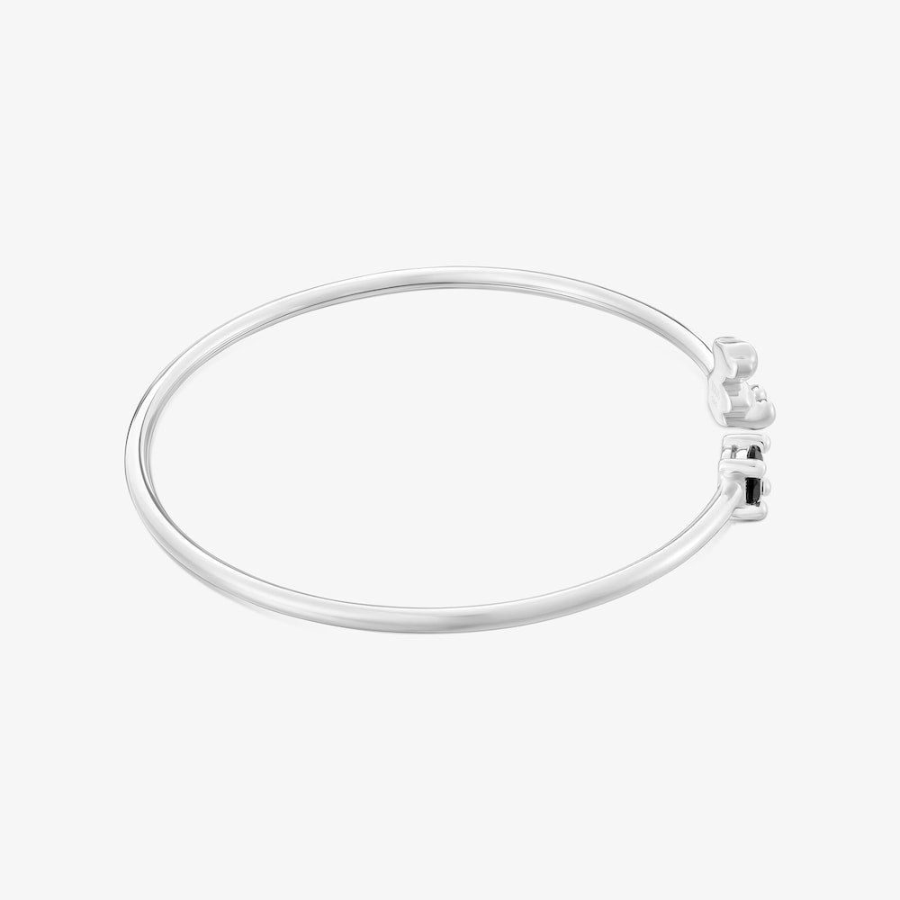 Pulsera esclava con oso de plata y espinela negra Cachito M&iacute;o