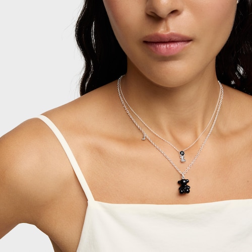 Collar con oso de plata y espinela negra Cachito Mío