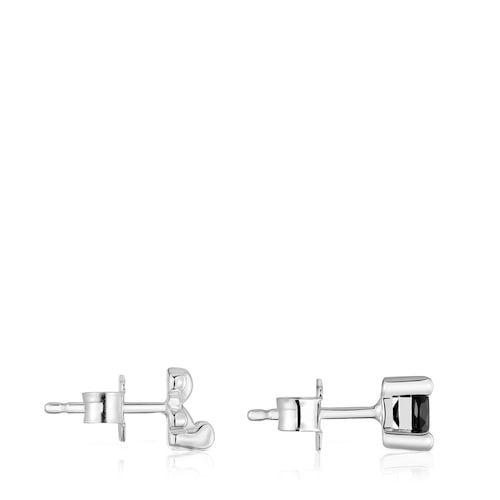 Aretes oso de plata y espinela negra Cachito Mío