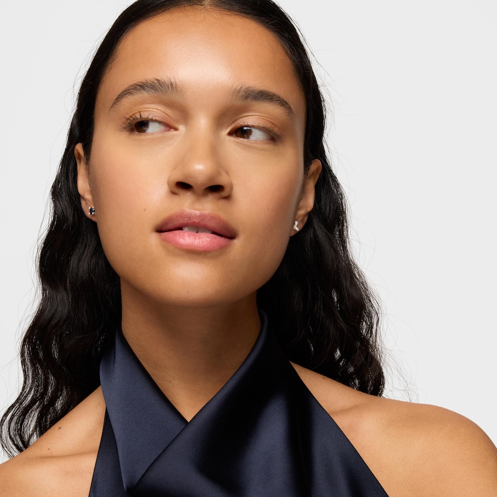 Aretes oso de plata y espinela negra Cachito M&iacute;o