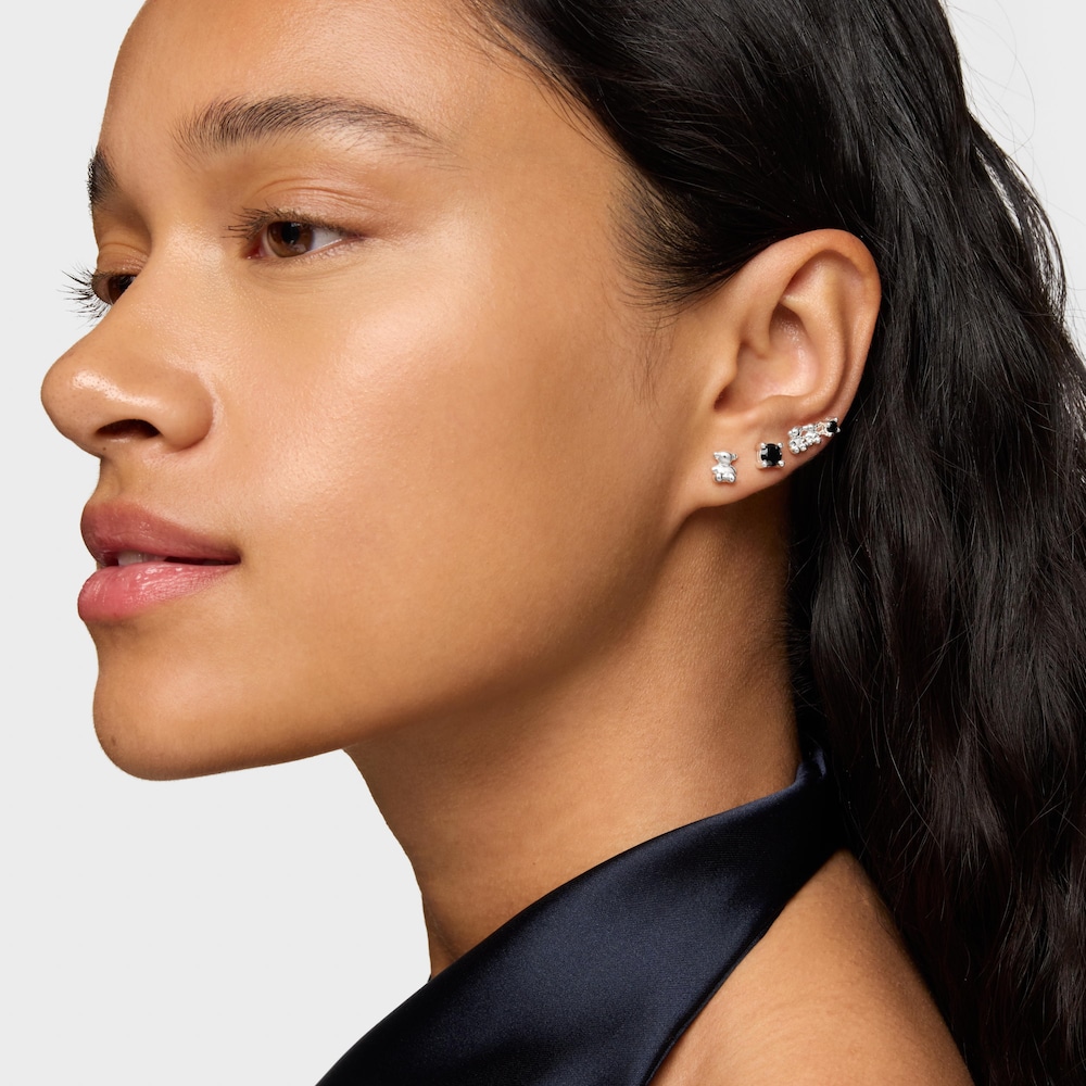 Aretes oso de plata y espinela negra Cachito M&iacute;o
