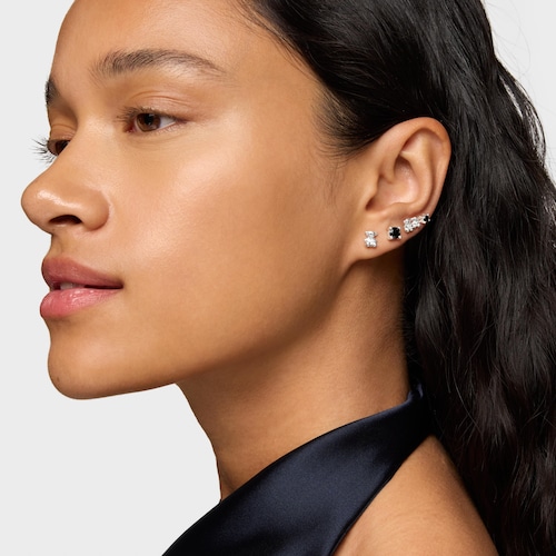 Aretes oso de plata y espinela negra Cachito Mío