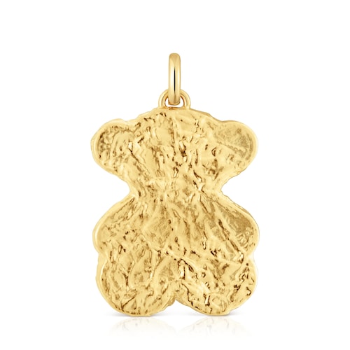 Colgante grande con baño de oro 18 kt sobre plata oso bombón Sweet Dolls