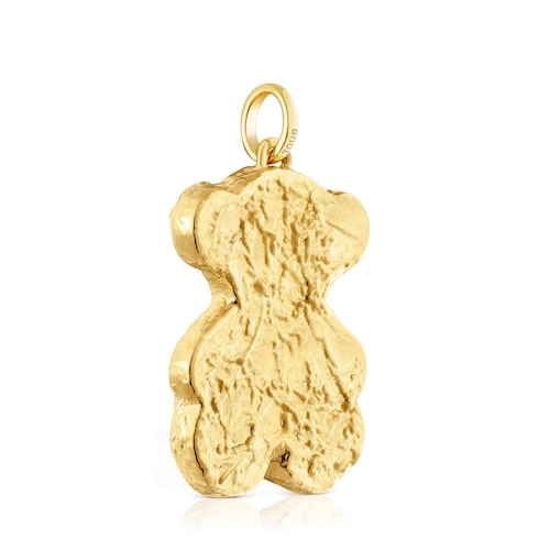 Colgante grande con baño de oro 18 kt sobre plata oso bombón Sweet Dolls