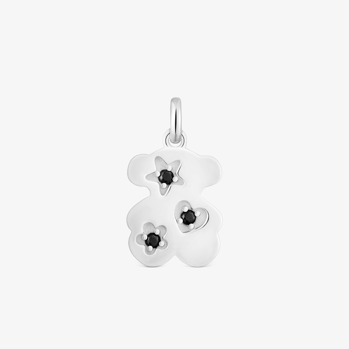 Tous - Colgante Oso De Plata Y Espinelas Sweet Dolls - Negro
