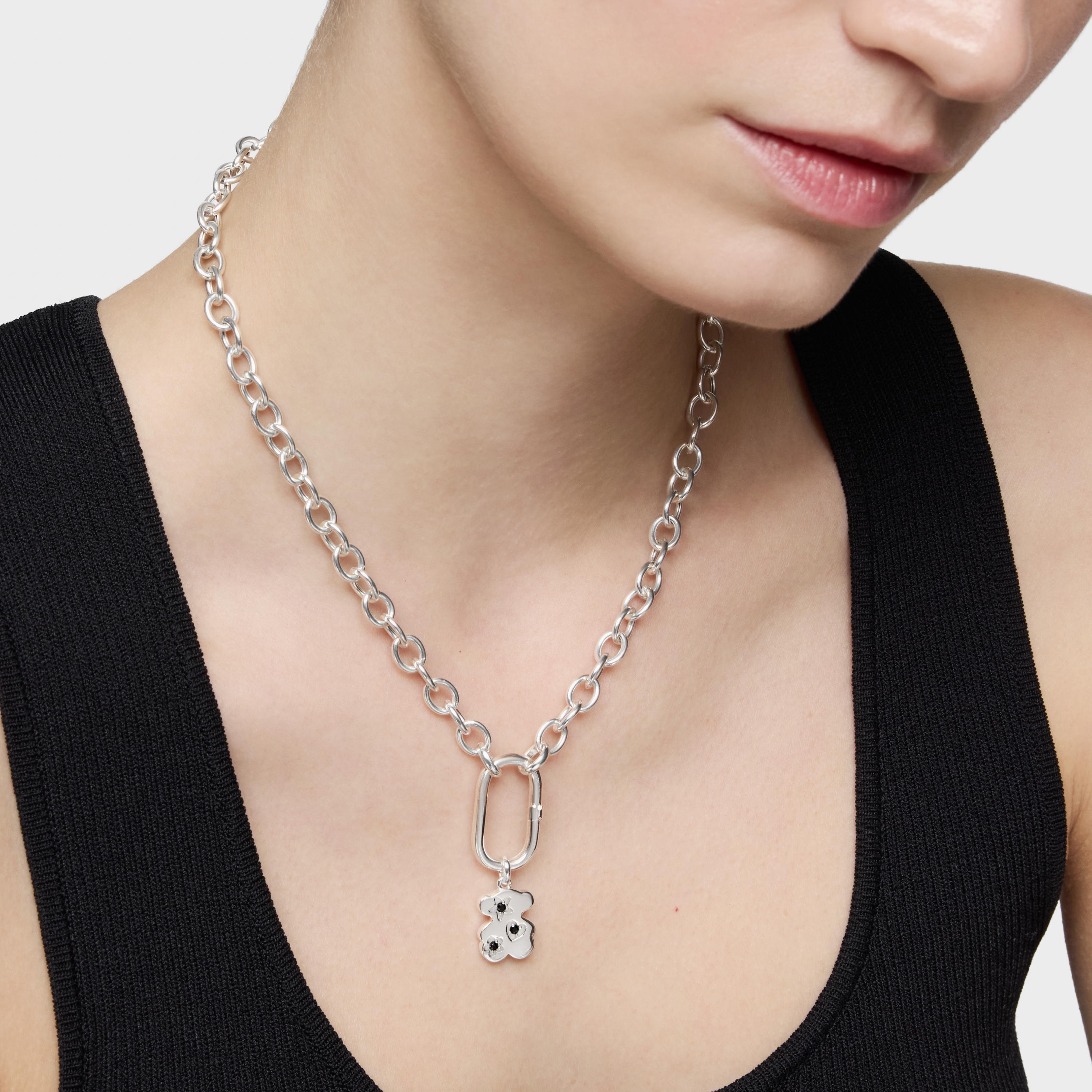 Silver and spinel bear Pendant Sweet Dolls