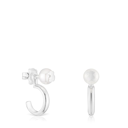 Pendientes de aro en  plata y perlas cultivadas Icon Pearl