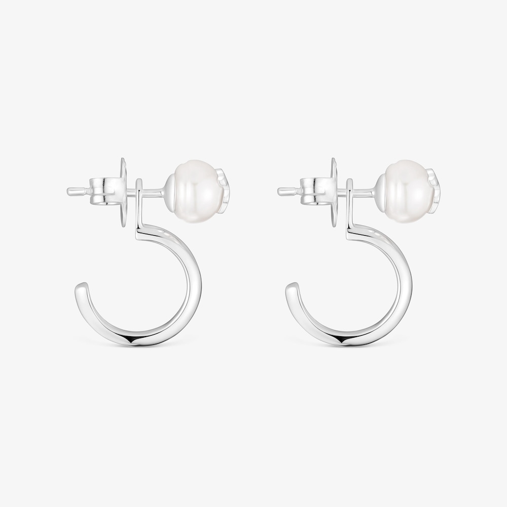 Strieborn&eacute; Obručov&eacute; n&aacute;u&scaron;nice s&nbsp;kultivovan&yacute;mi perlami TOUS Icon Pearl