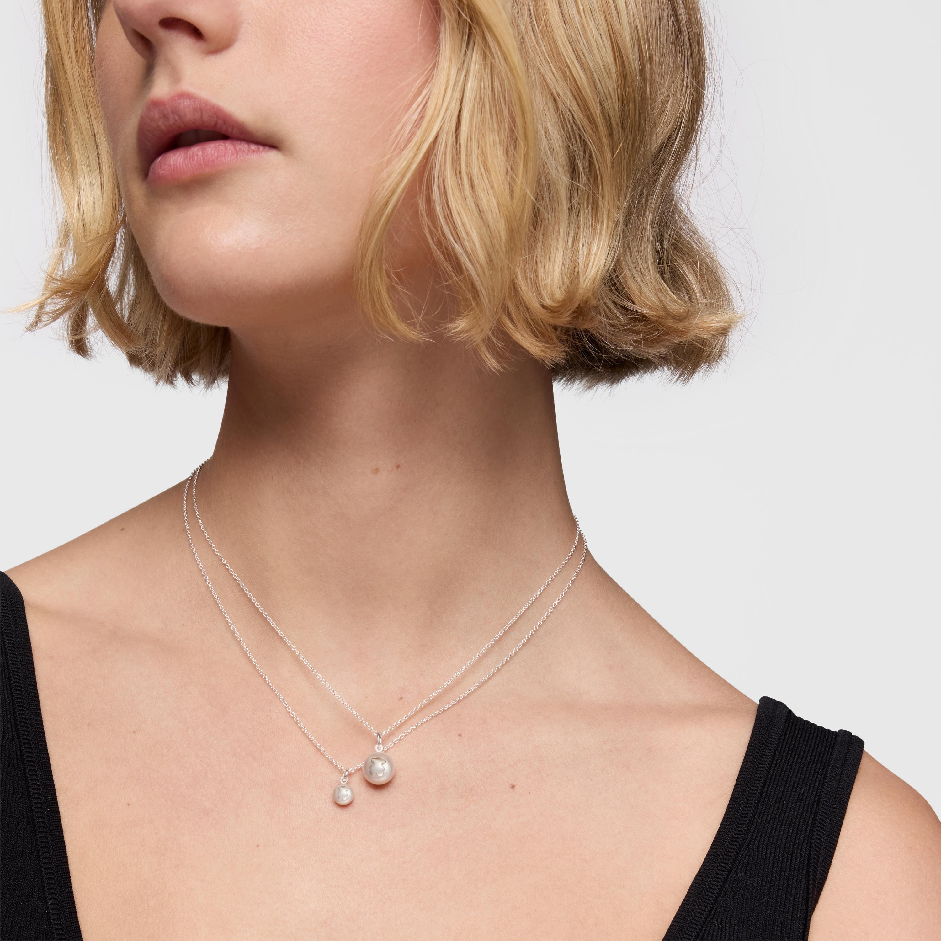Short silver and  mm cultured freshwater pearl Necklace TOUS Icon Pearl