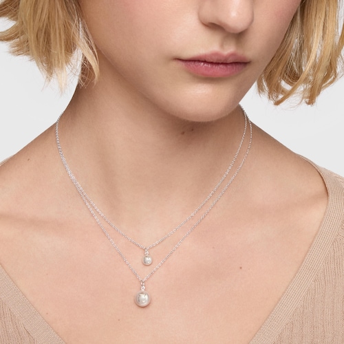 Collar corto de plata y perla cultivada de agua dulce 6,5 mm Icon Pearl