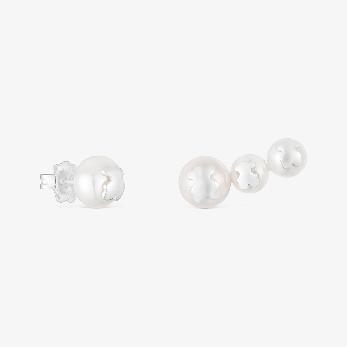 Tous - Pendientes Triple Perla Y Plata Icon Pearl - Blanco