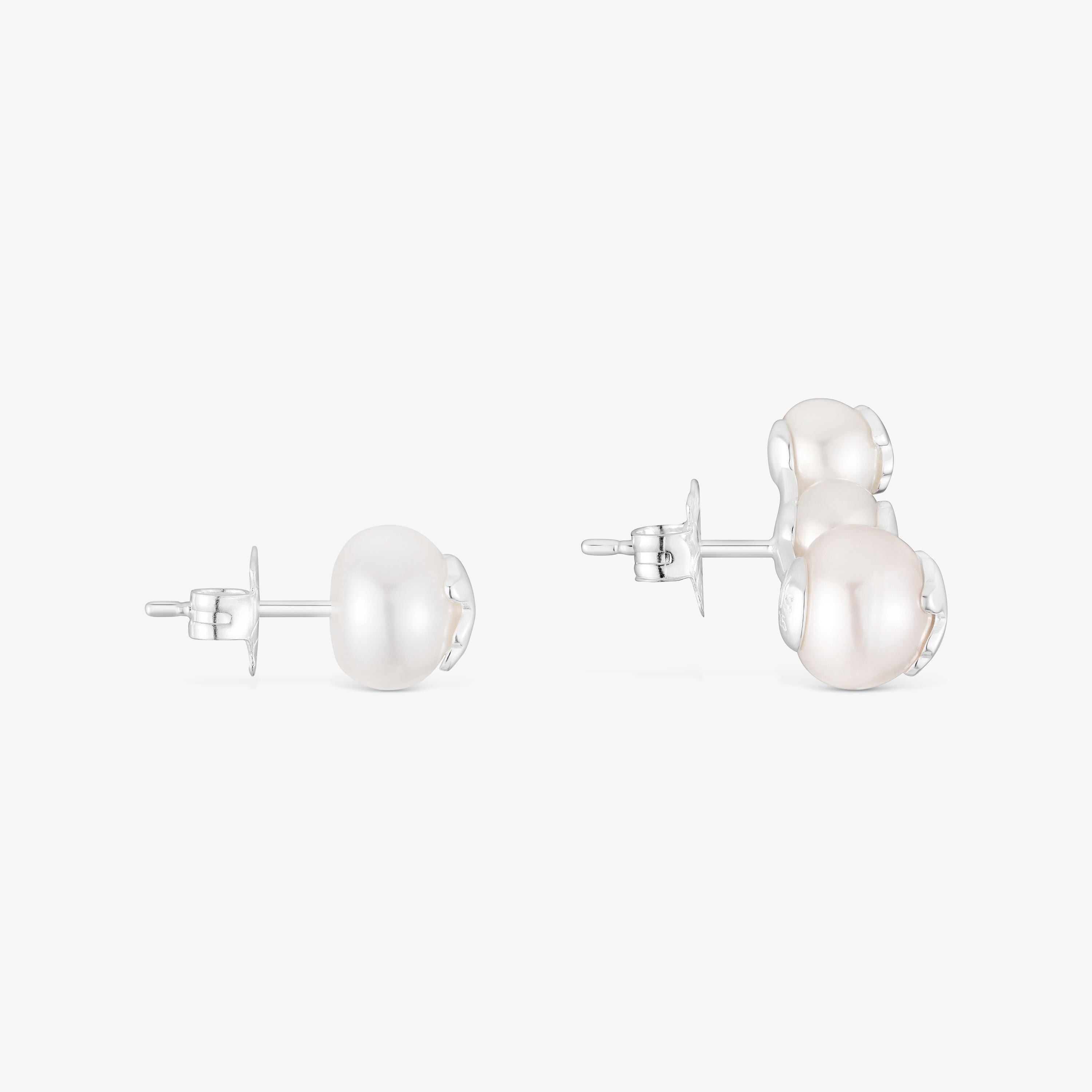 Triple pearl and silver earrings TOUS Icon Pearl