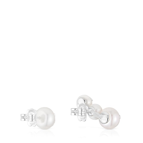 Pendientes triple perla y plata Icon Pearl