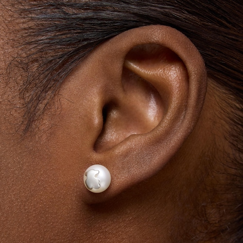 Pendientes triple perla y plata Icon Pearl