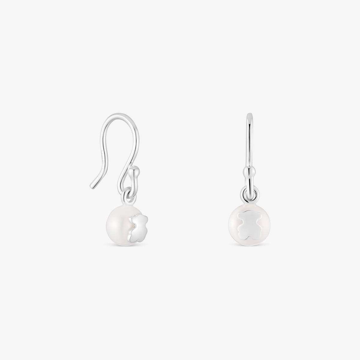 Pendientes Cortos De Plata Y Perlas Cultivadas Icon Pearl