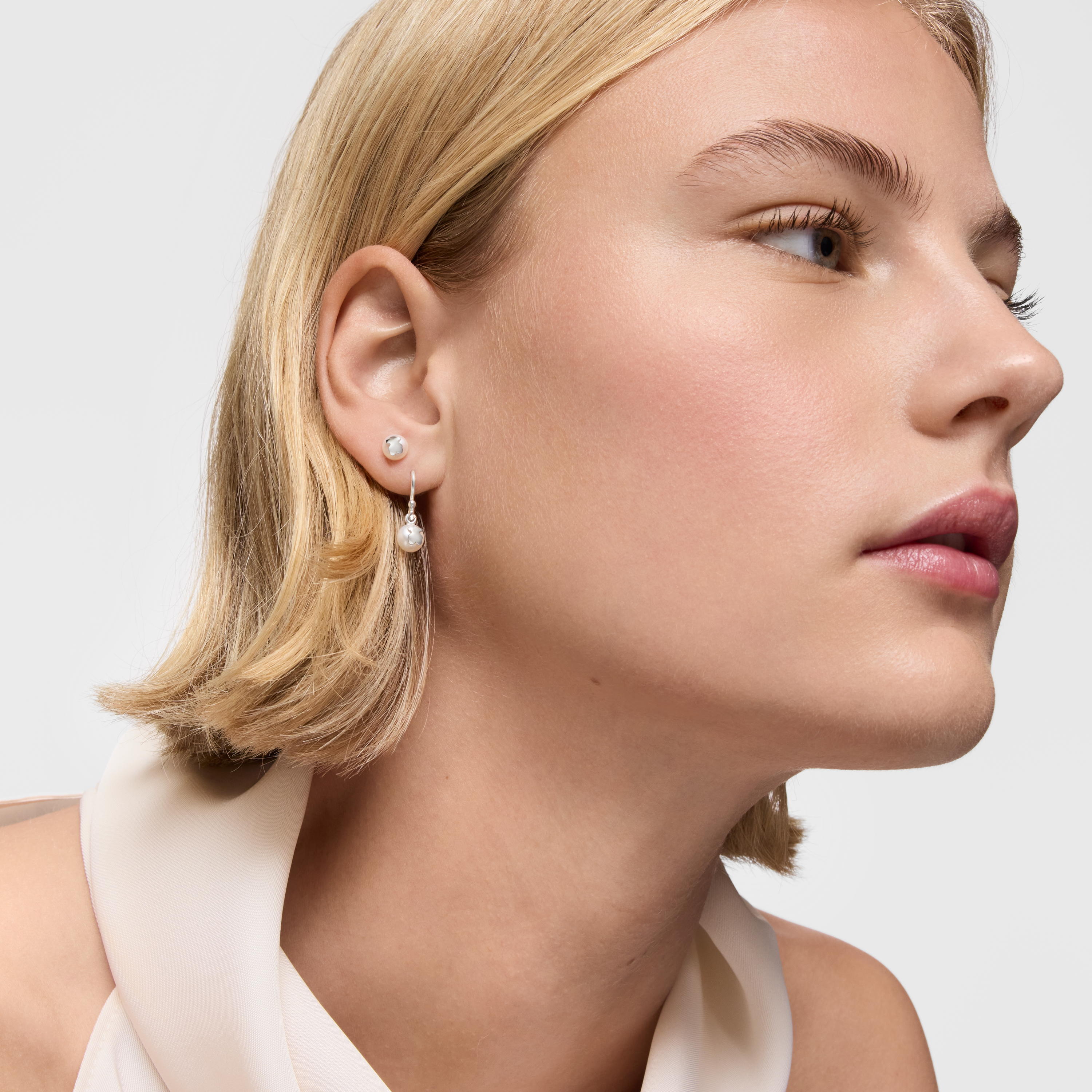 Short silver and cultured pearl Earrings TOUS Icon Pearl