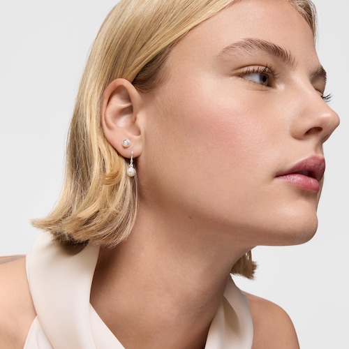 Pendientes cortos de plata y perlas cultivadas Icon Pearl