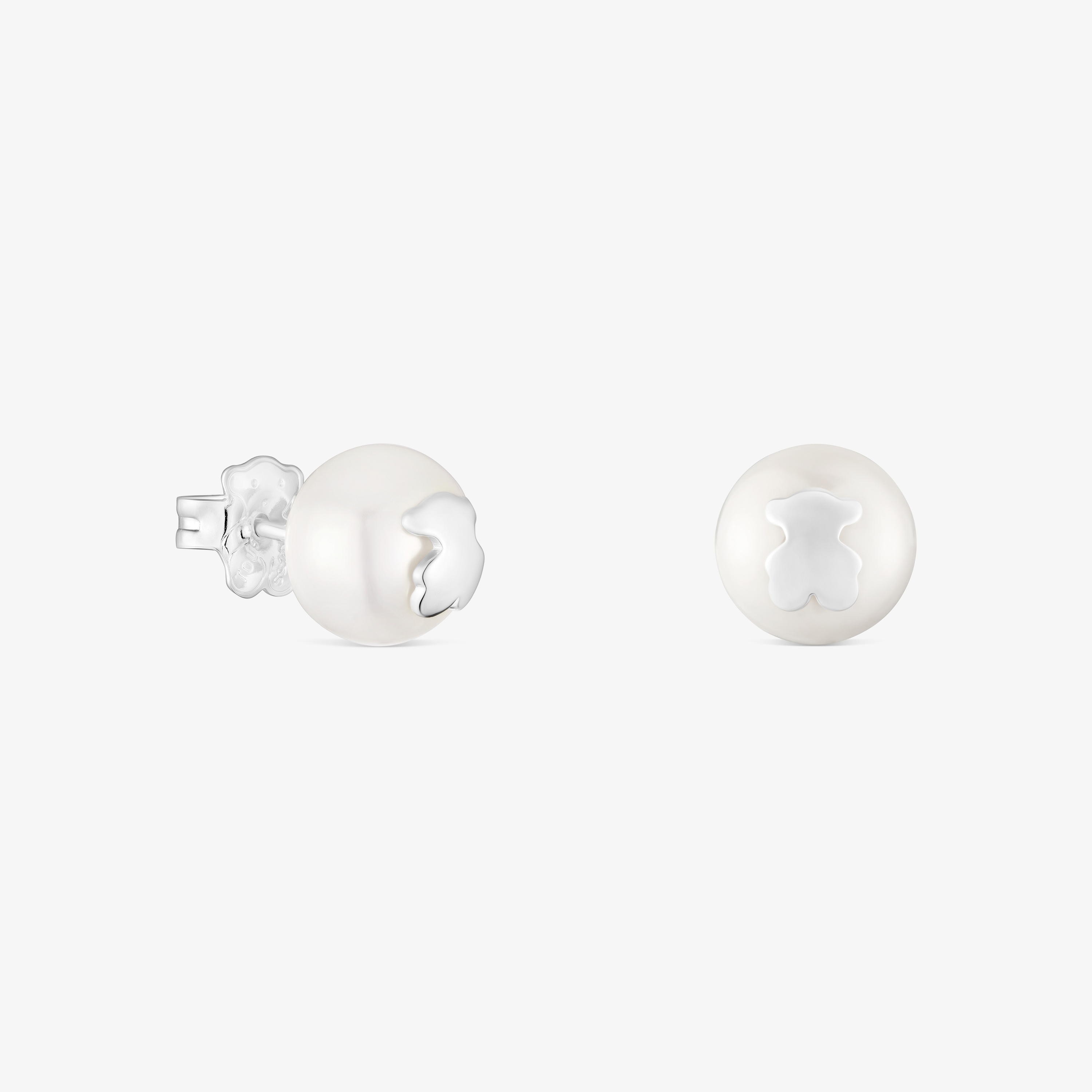 mm silver and cultured pearl Earrings TOUS Icon Pearl