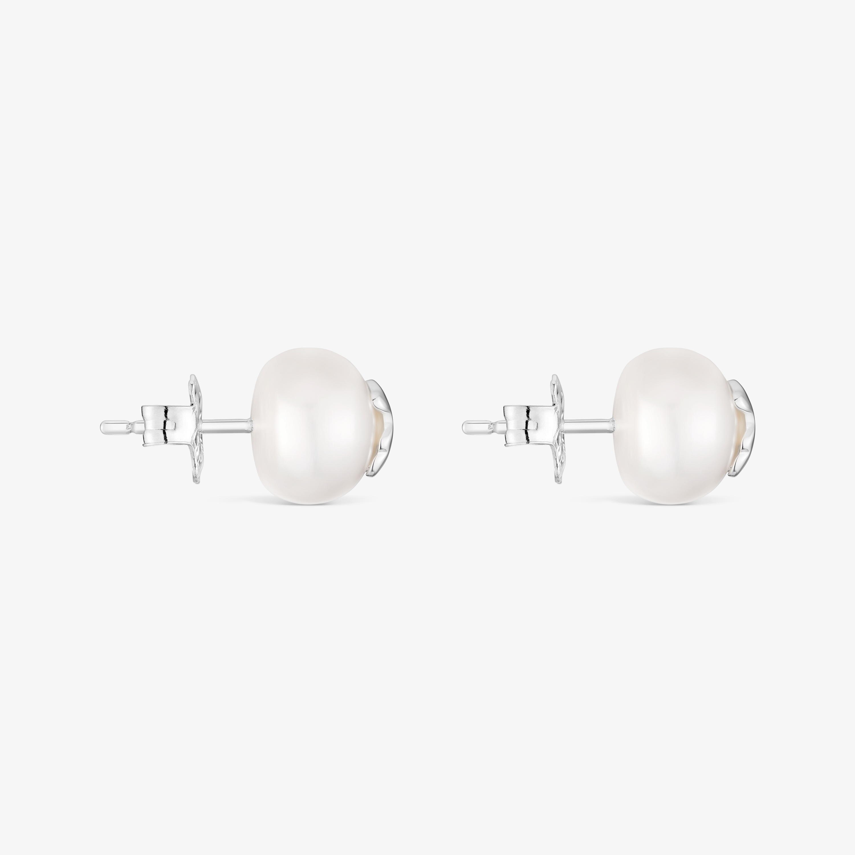 mm silver and cultured pearl Earrings TOUS Icon Pearl
