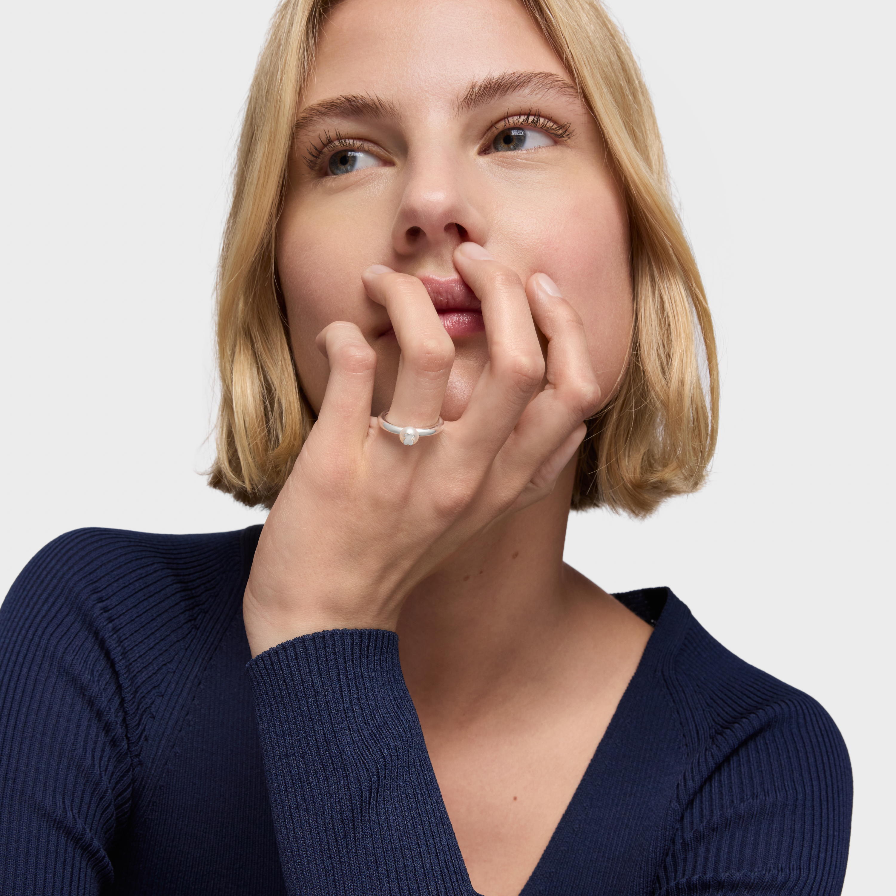 Silver and cultured Pearl Ring TOUS Icon