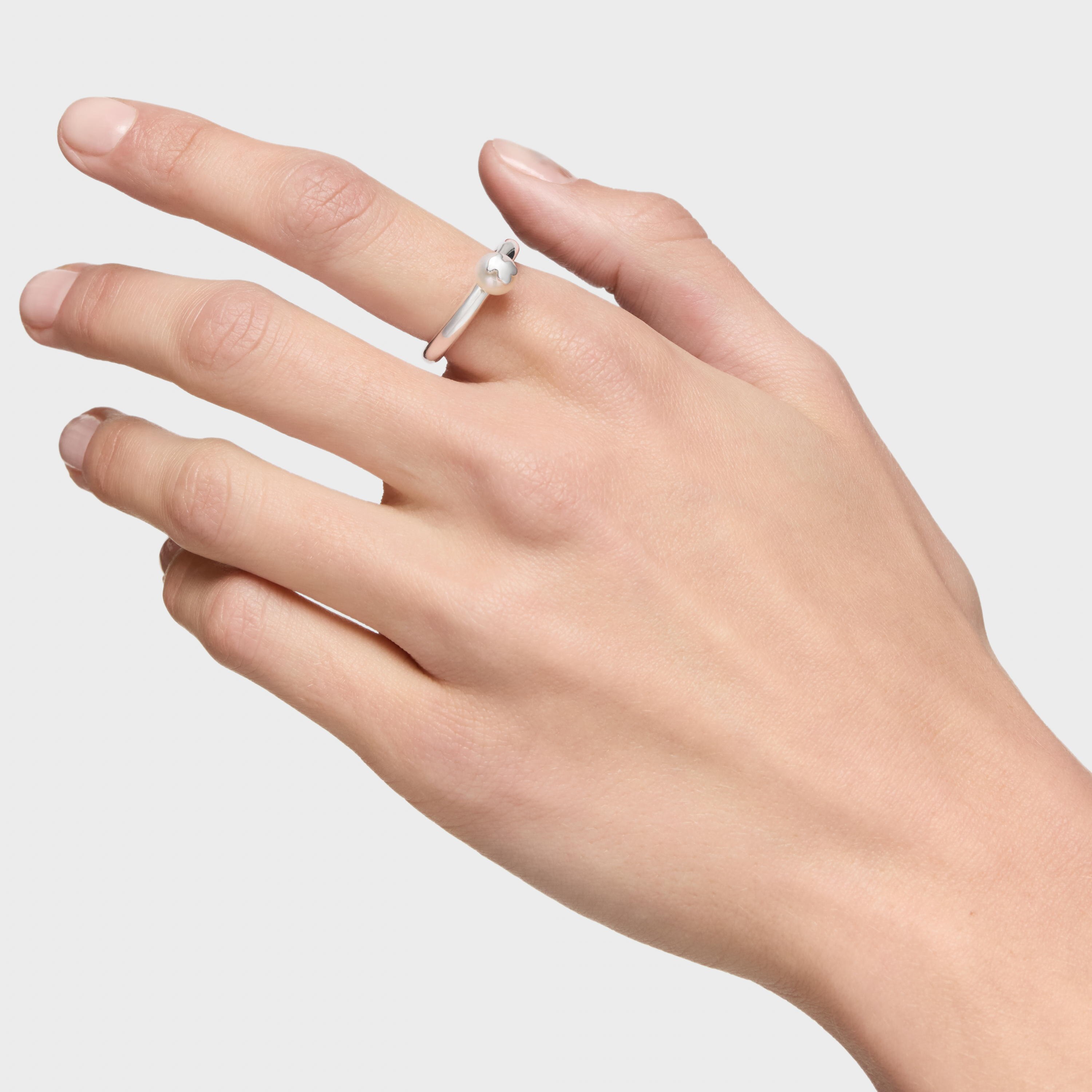 Silver and cultured Pearl Ring TOUS Icon