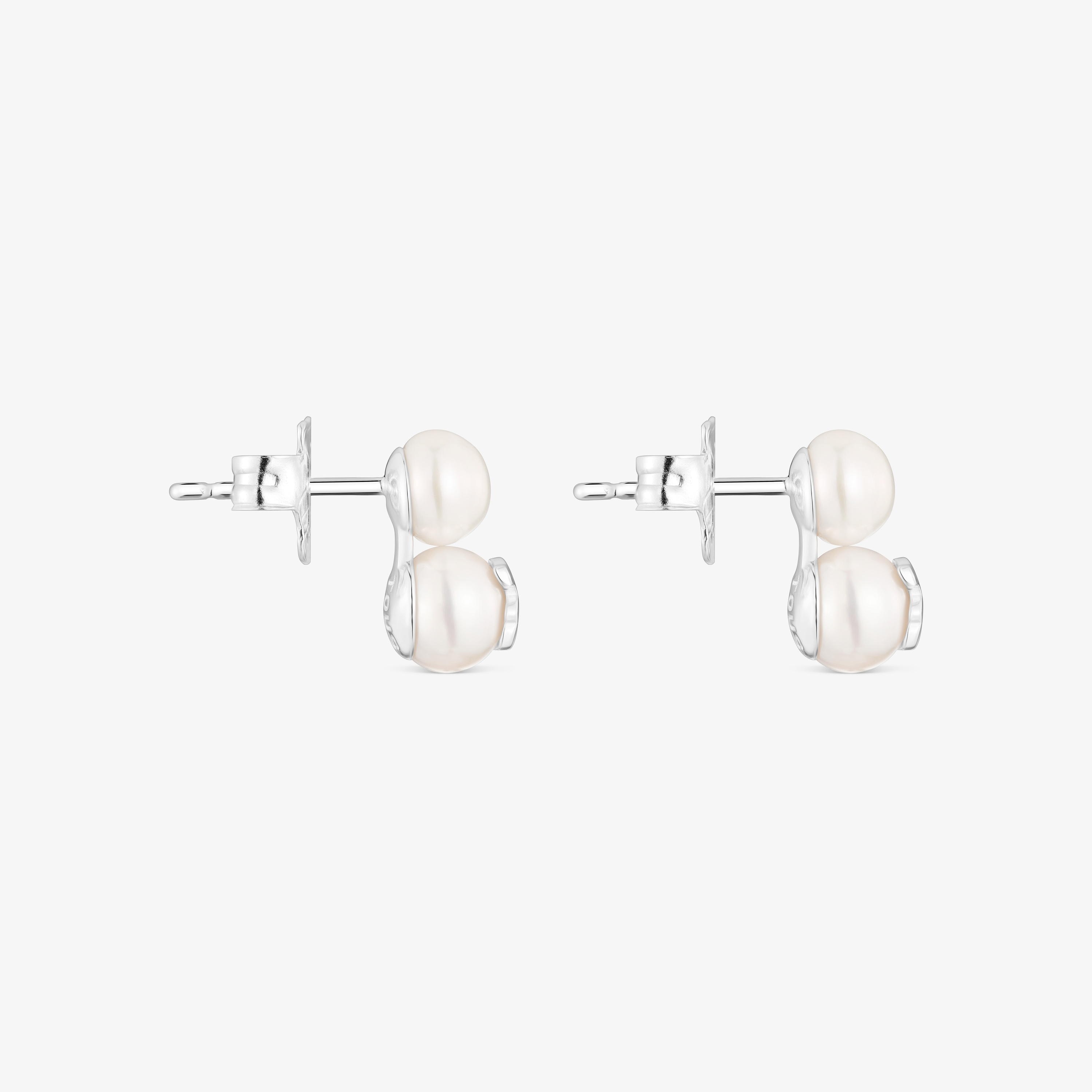 Pearl and silver Double earrings TOUS Icon Pearl