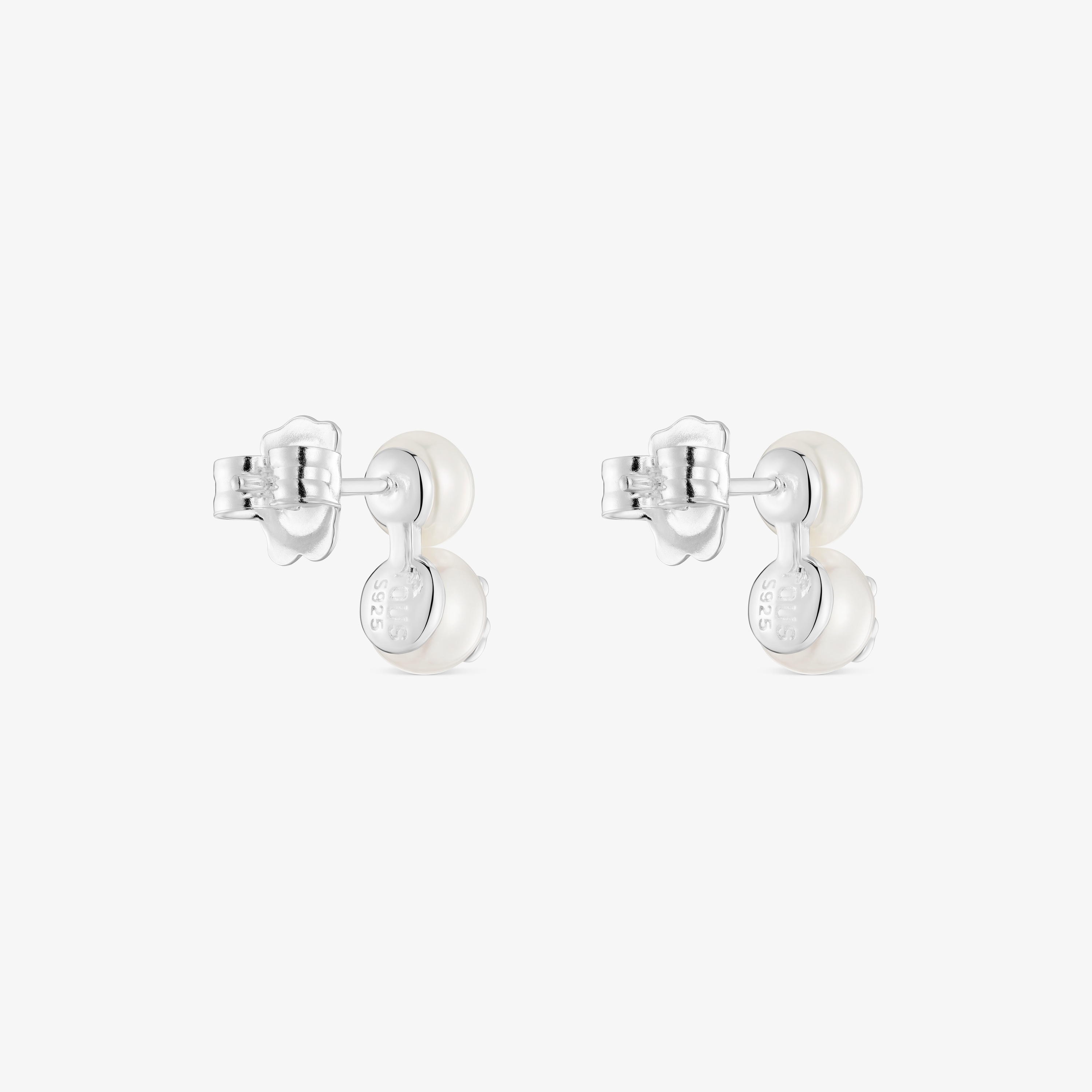 Pearl and silver Double earrings TOUS Icon Pearl
