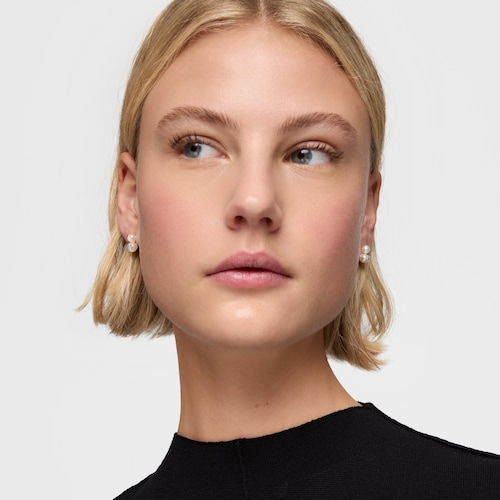 Pendientes doble perla y plata Icon Pearl