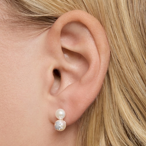 Pendientes doble perla y plata Icon Pearl
