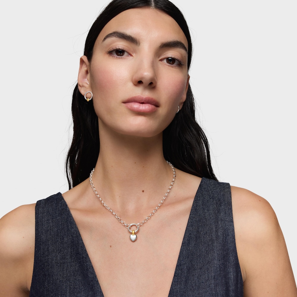 Pendentif bicolore motif c&oelig;ur TOUS Flechazo