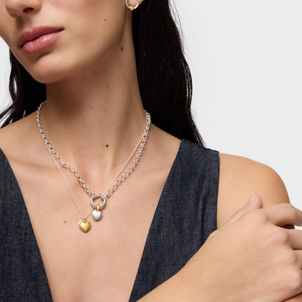 Pendentif bicolore motif c&oelig;ur TOUS Flechazo