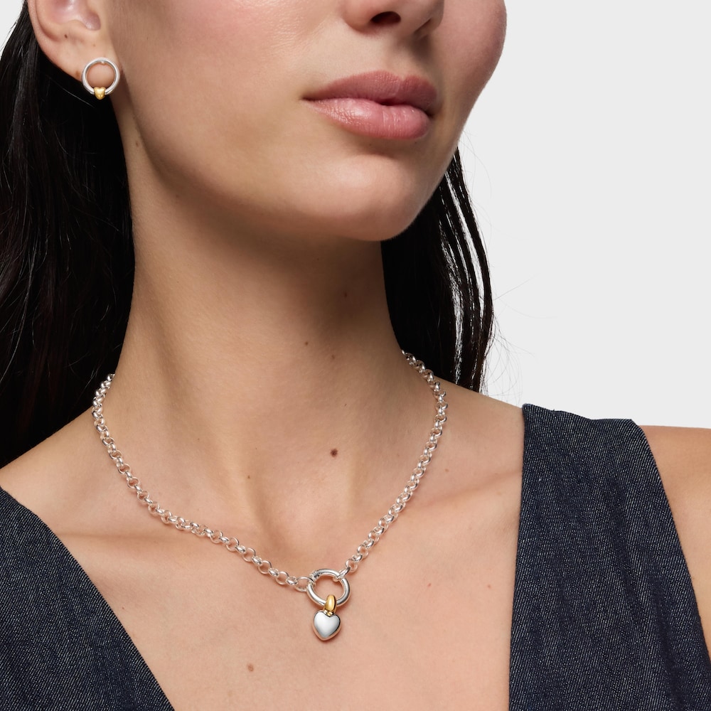 Pendentif bicolore motif c&oelig;ur TOUS Flechazo