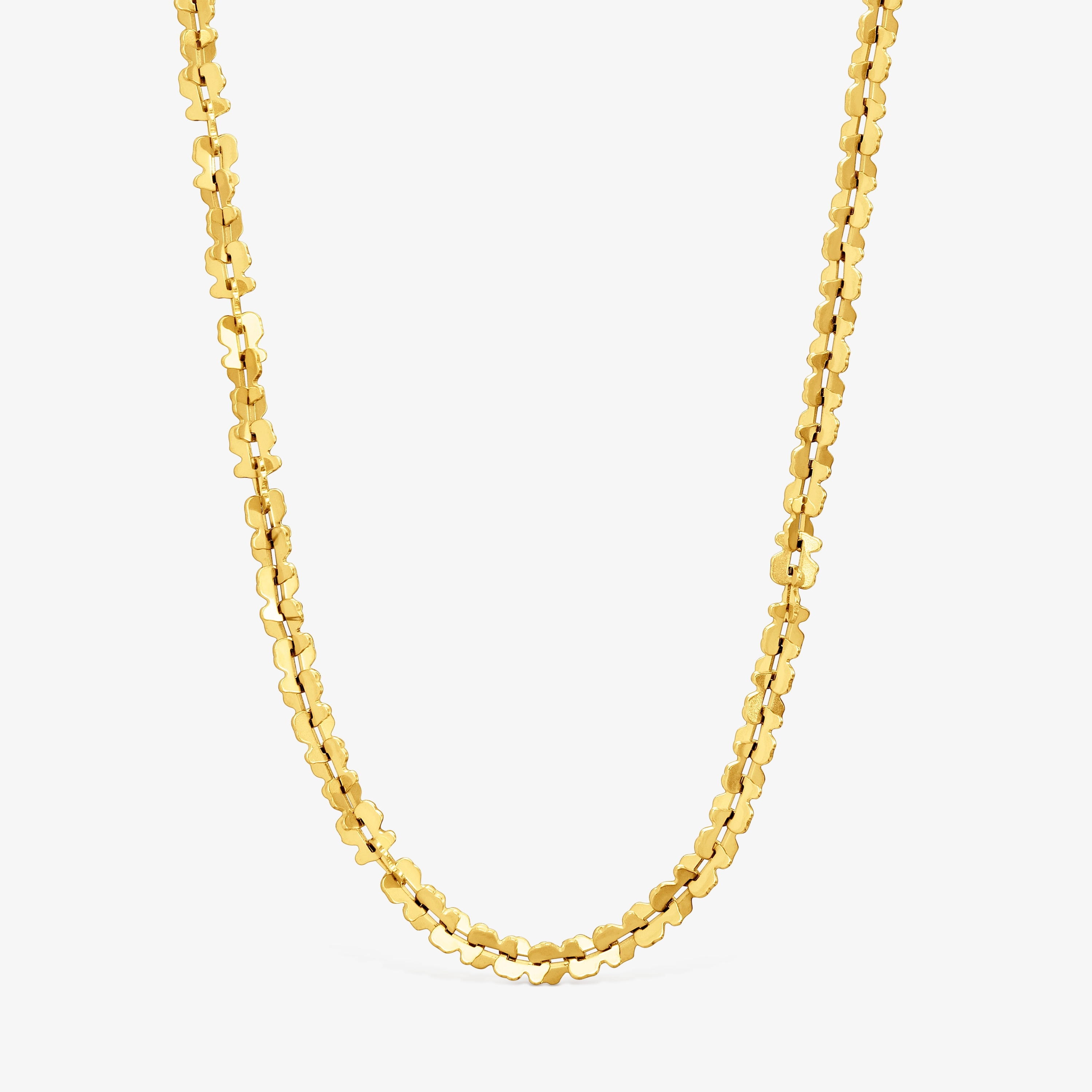 Short gold-colored steel Necklace with bear motifs TOUS Carrusel
