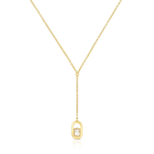 Colar banhado a ouro de 18 kt sobre prata e madrepérola Camille