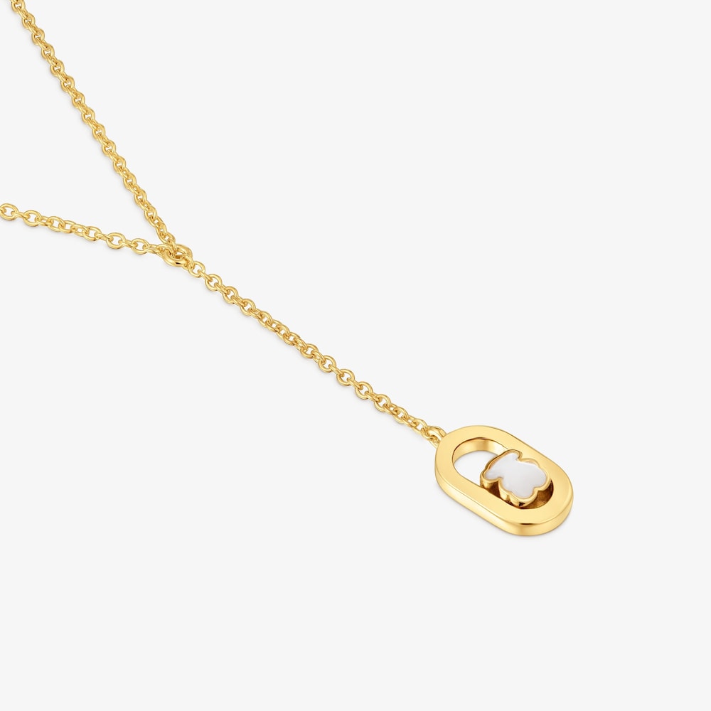 Collier en argent plaqu&eacute; or 18&nbsp;ct et nacre TOUS Camille