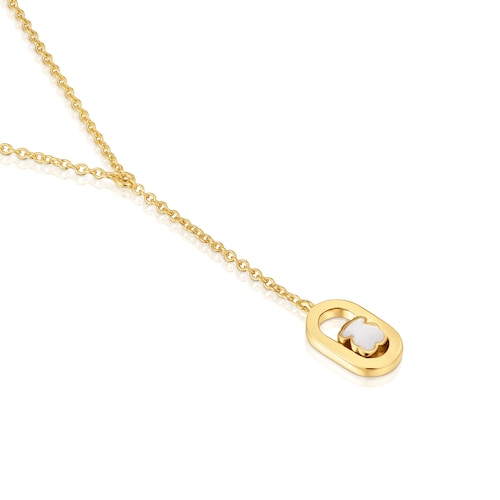 Colar banhado a ouro de 18 kt sobre prata e madrepérola Camille