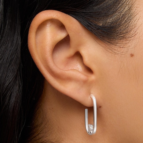 Brincos de argola de prata Camille