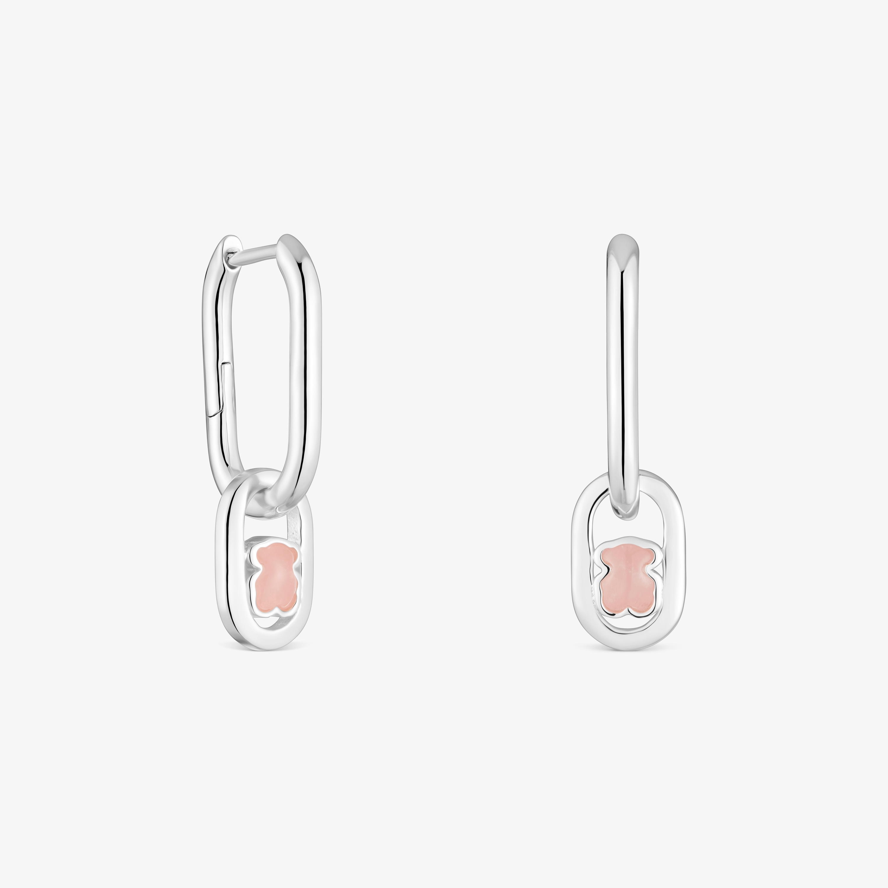 Silver Hoop earrings with quartz TOUS Camille