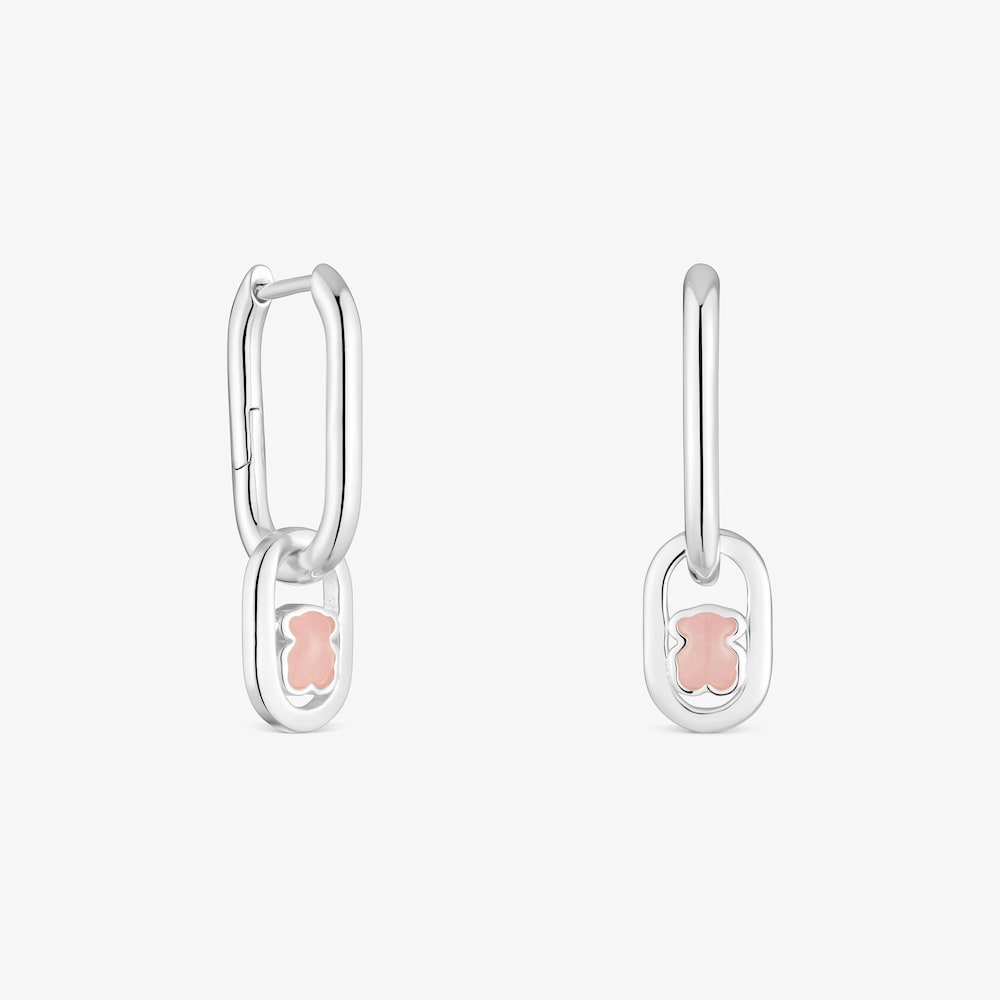 Strieborn&eacute; Obručov&eacute; n&aacute;u&scaron;nice s kremeňom TOUS Camille