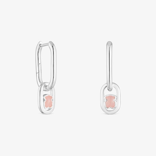 Silver Hoop earrings with quartz TOUS Camille