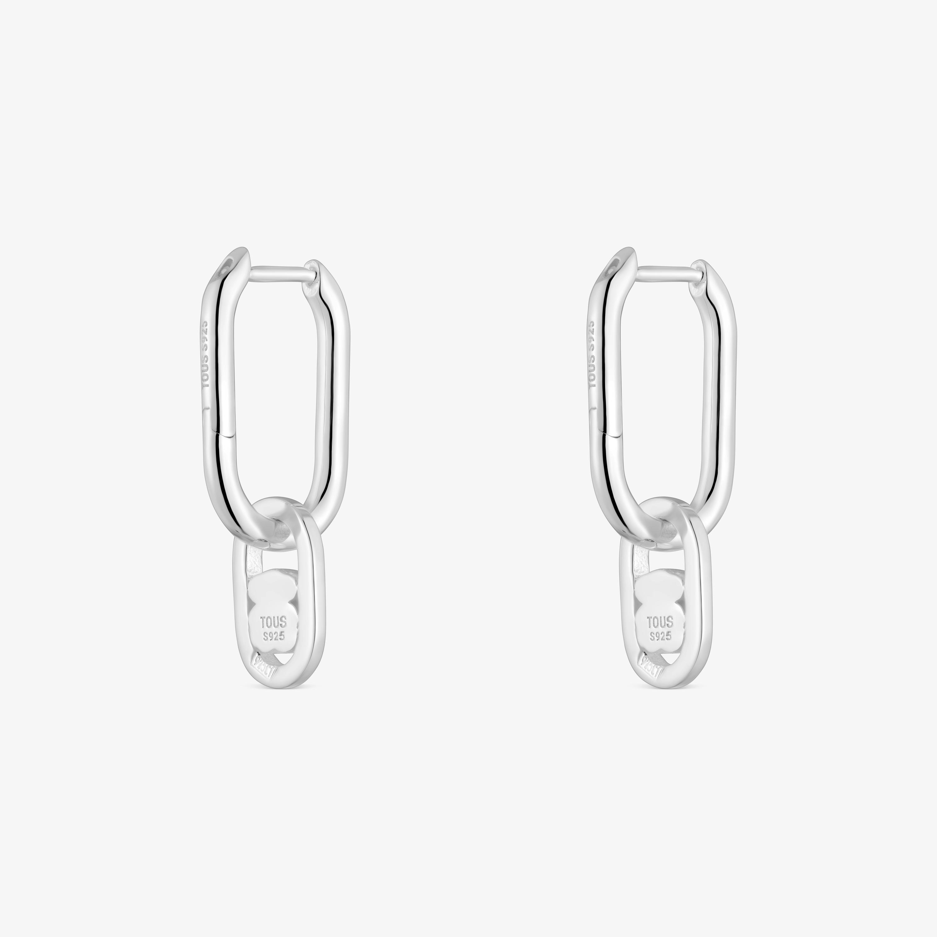 Silver Hoop earrings with quartz TOUS Camille
