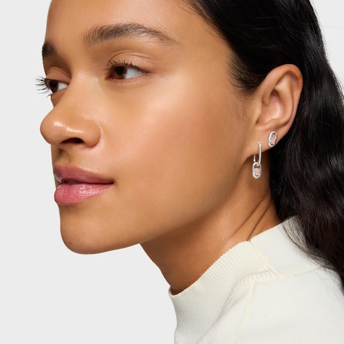 Brincos de argola de prata e quartzo Camille