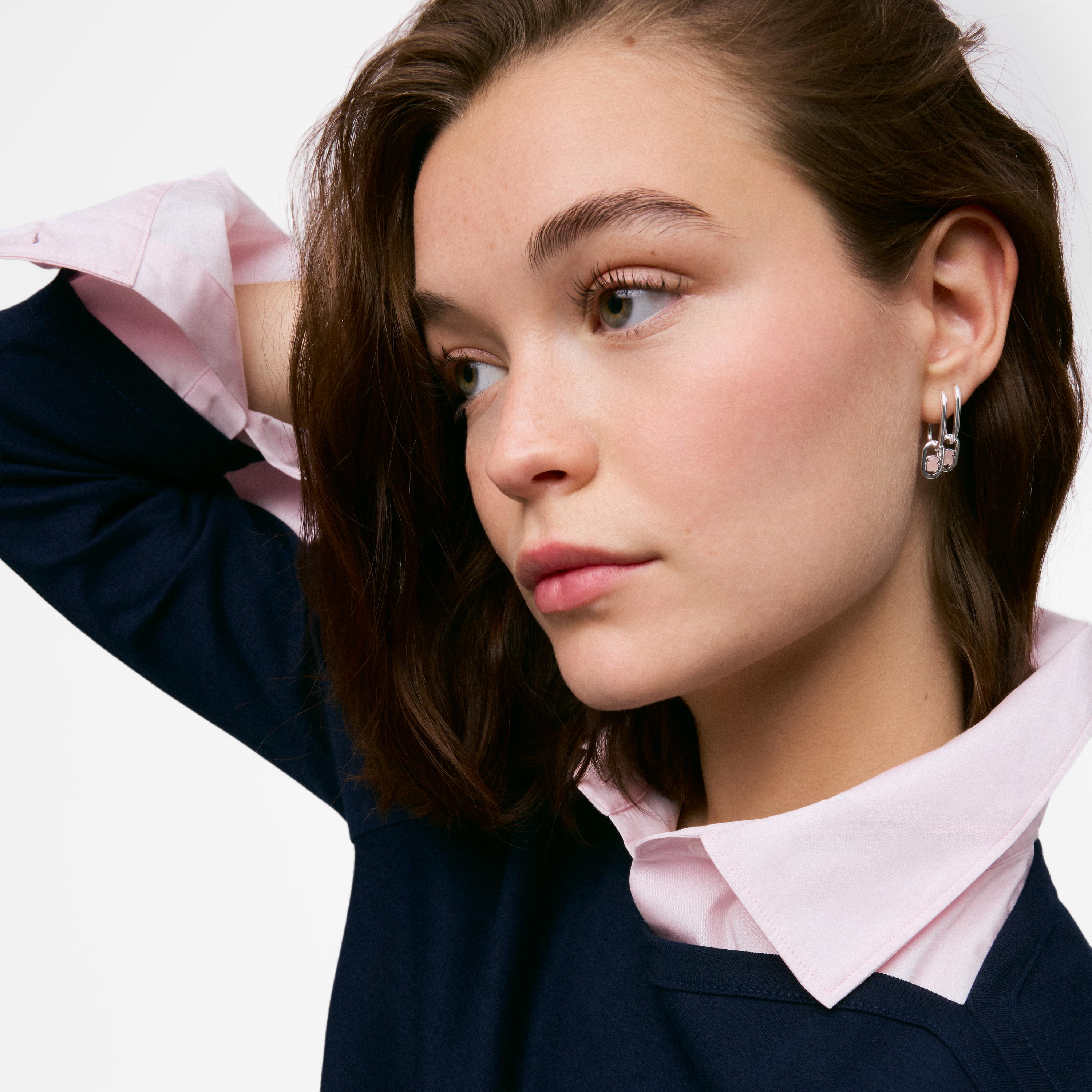 Silver Hoop earrings with quartz TOUS Camille