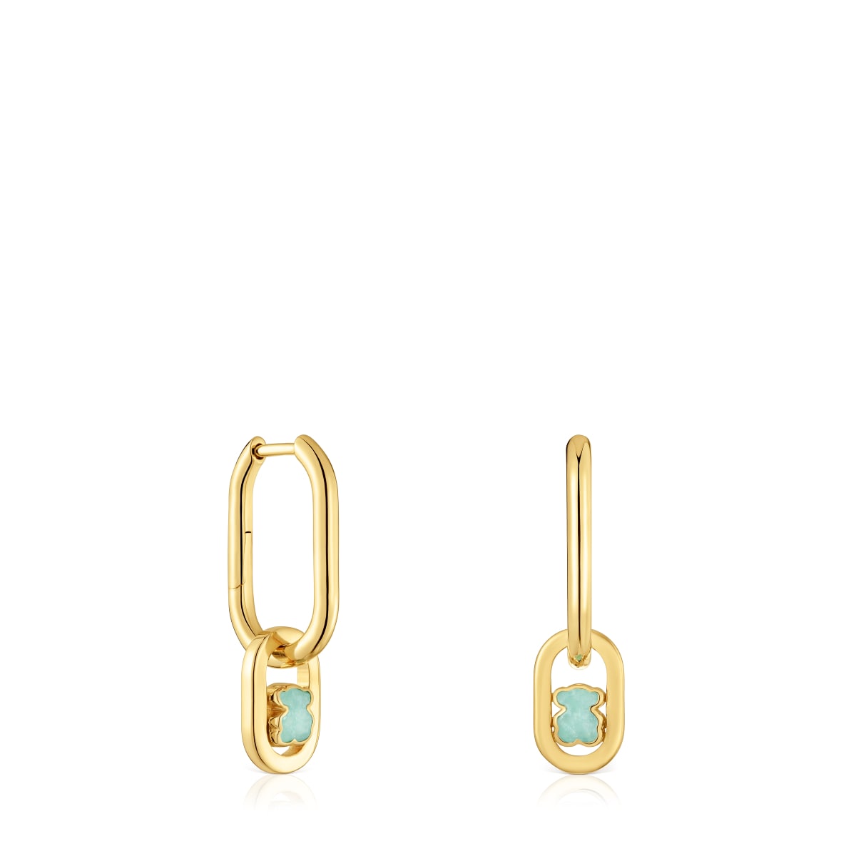 Tous - Pendientes De Aro Con Baño De Oro 18 Kt Sobre Plata Y Amazonita Camille - Verde