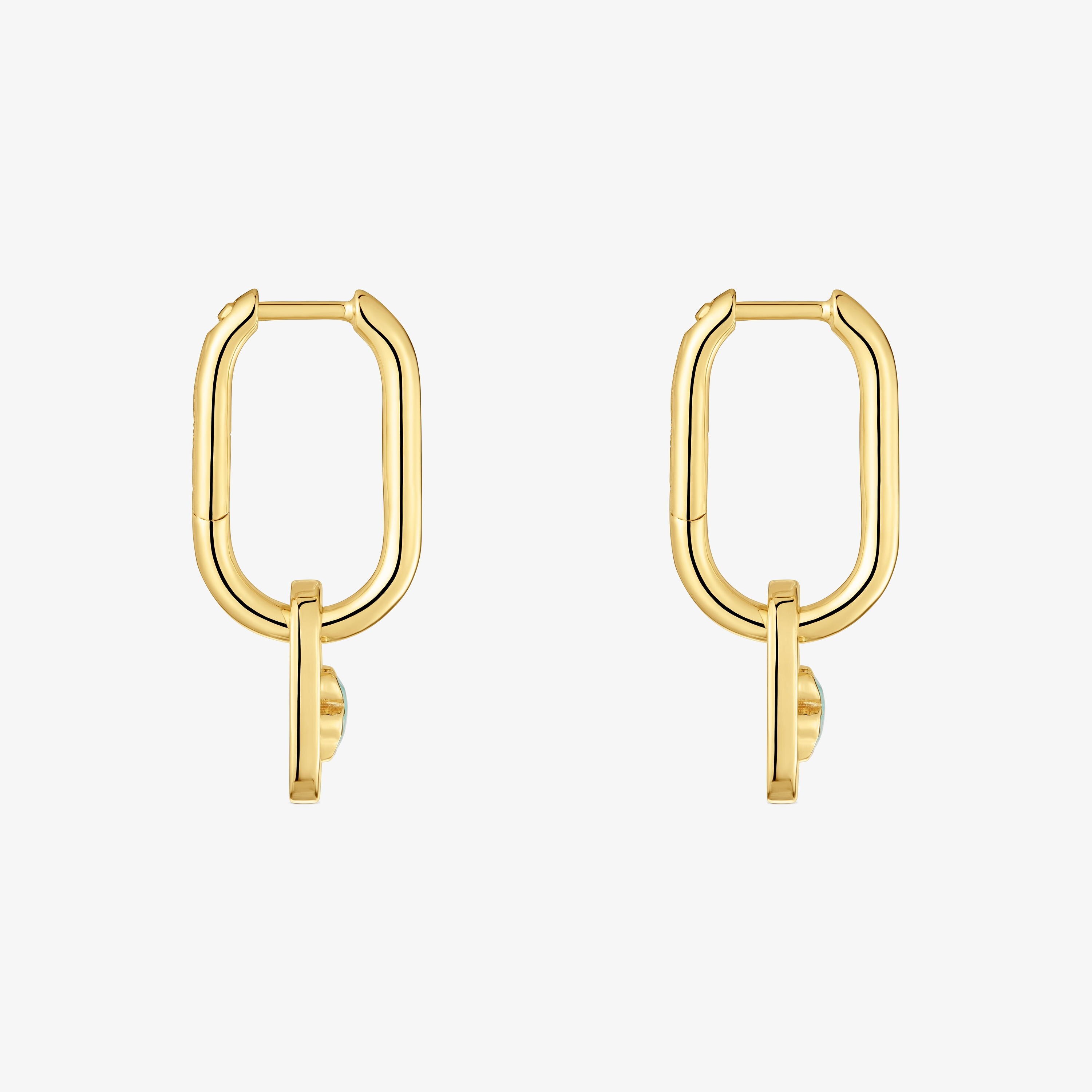 Hoop earrings with 18K gold vermeil and amazonite TOUS Camille