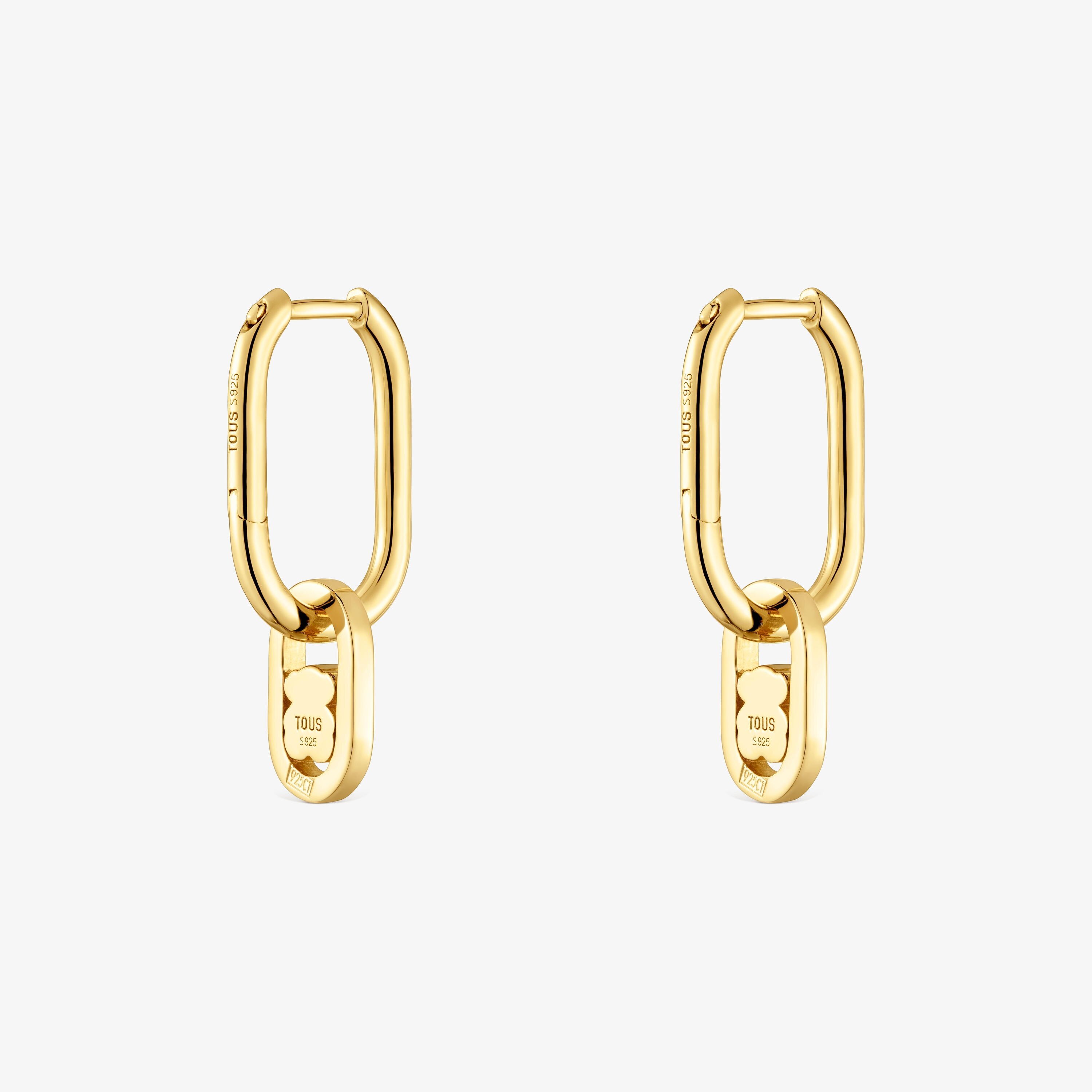 Hoop earrings with 18K gold vermeil and amazonite TOUS Camille