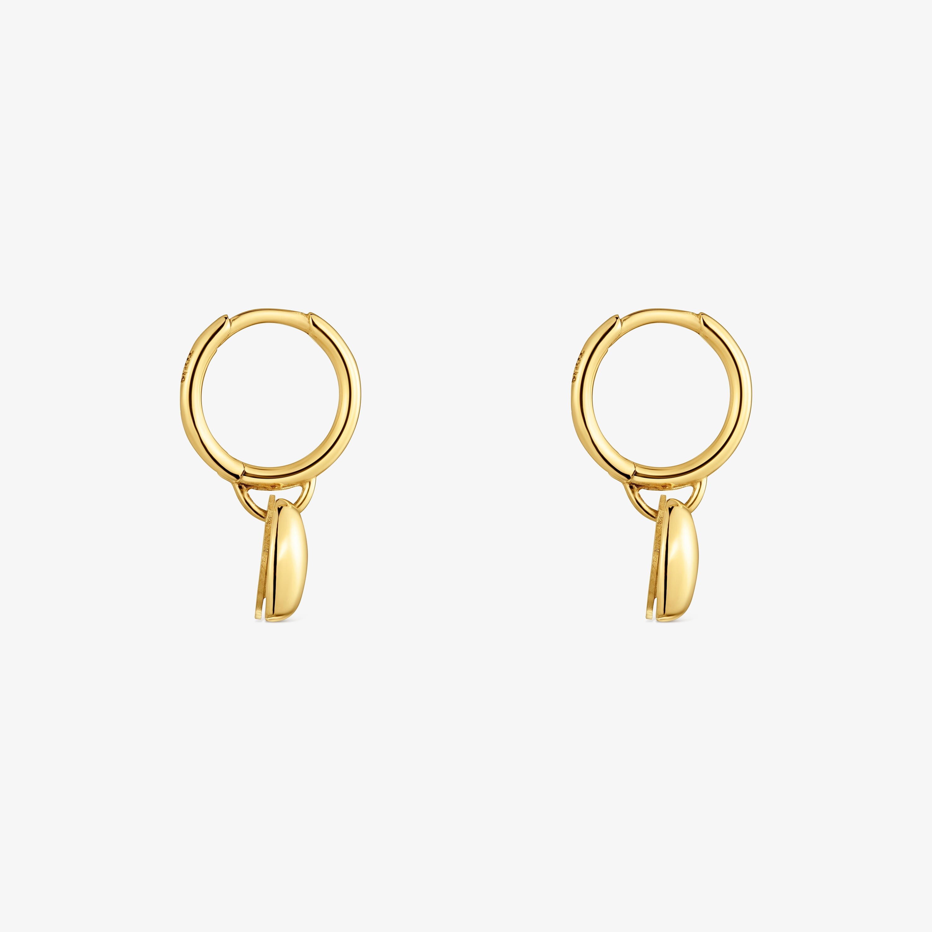 14K solid gold double-heart Hoop earrings TOUS Flechazo
